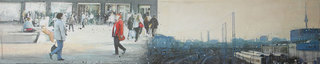 Mrs More "Berlin" mixed media, canvas, 150 x 30 cm 