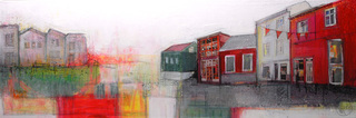 Mrs More "Reykjavik" mixed media, canvas 150 x 50 cm